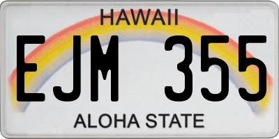 HI license plate EJM355
