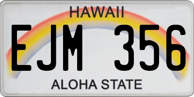 HI license plate EJM356