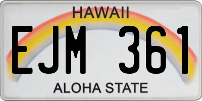 HI license plate EJM361