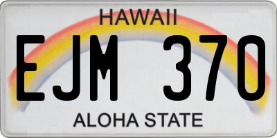 HI license plate EJM370