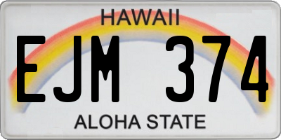 HI license plate EJM374