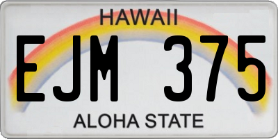 HI license plate EJM375