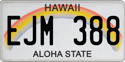 HI license plate EJM388