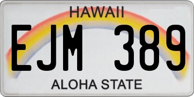 HI license plate EJM389