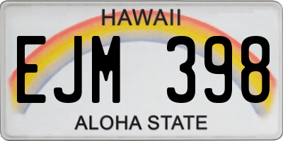 HI license plate EJM398