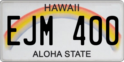 HI license plate EJM400