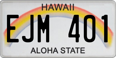 HI license plate EJM401