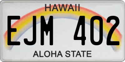HI license plate EJM402