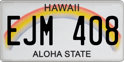 HI license plate EJM408