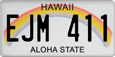 HI license plate EJM411