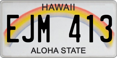 HI license plate EJM413