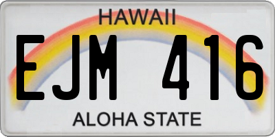 HI license plate EJM416