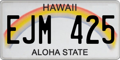 HI license plate EJM425