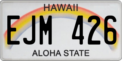 HI license plate EJM426