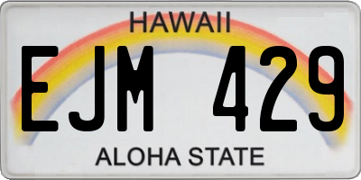 HI license plate EJM429