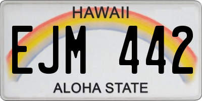HI license plate EJM442