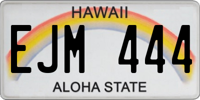 HI license plate EJM444