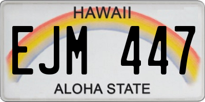 HI license plate EJM447