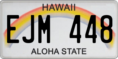 HI license plate EJM448