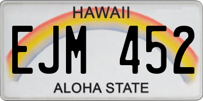 HI license plate EJM452