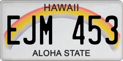 HI license plate EJM453