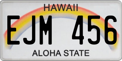 HI license plate EJM456