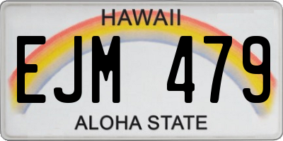 HI license plate EJM479
