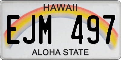 HI license plate EJM497