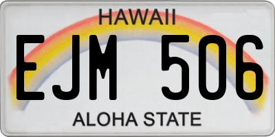 HI license plate EJM506