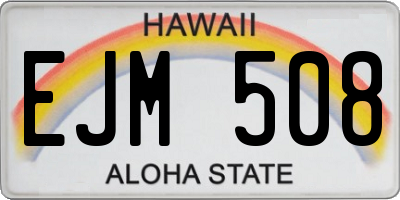 HI license plate EJM508