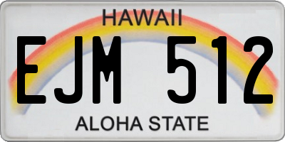 HI license plate EJM512