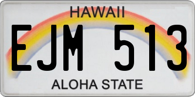 HI license plate EJM513