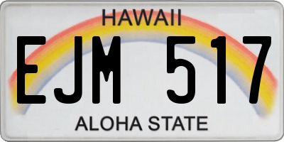 HI license plate EJM517