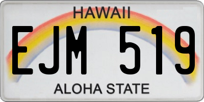 HI license plate EJM519