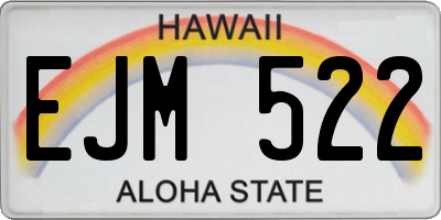 HI license plate EJM522