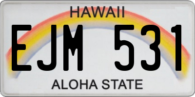 HI license plate EJM531