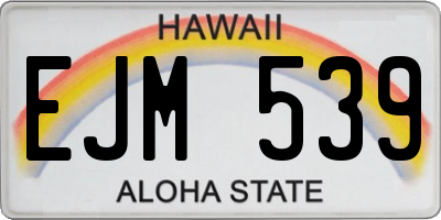 HI license plate EJM539
