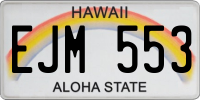HI license plate EJM553