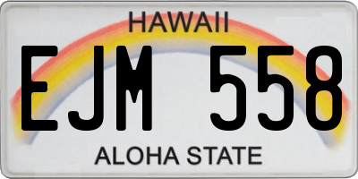 HI license plate EJM558