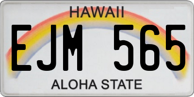 HI license plate EJM565