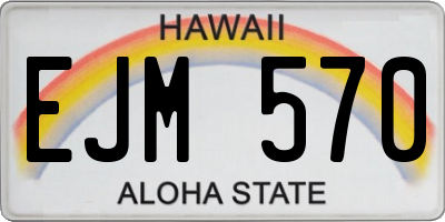 HI license plate EJM570