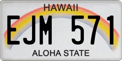 HI license plate EJM571
