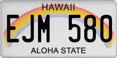 HI license plate EJM580