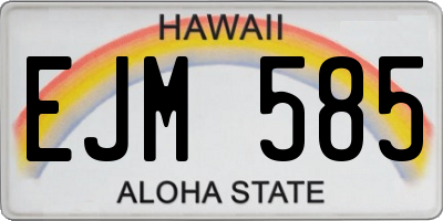 HI license plate EJM585