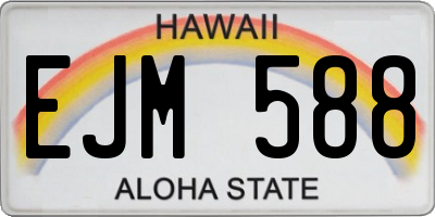 HI license plate EJM588