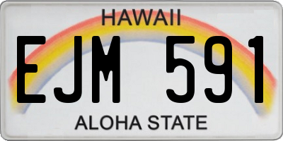 HI license plate EJM591