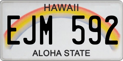 HI license plate EJM592