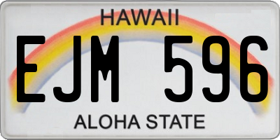 HI license plate EJM596