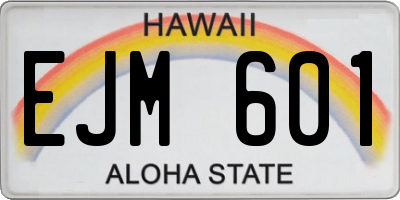 HI license plate EJM601