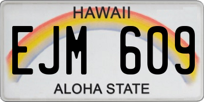 HI license plate EJM609